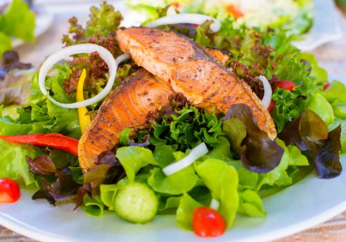 salad with salmon