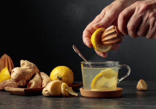 Ginger and lemon tea, a low calorie warm drink